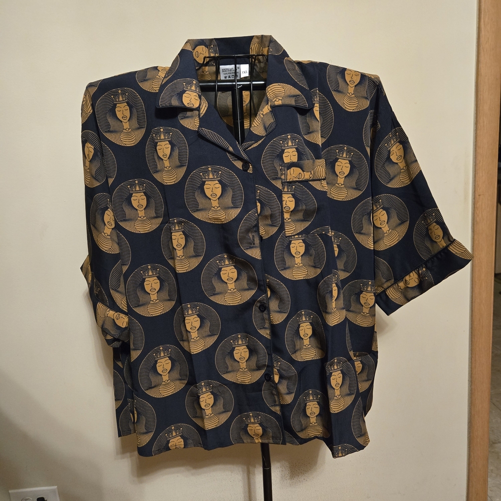 Pajama Or Loungewear Navy and Gold With Maching Sleep Mask 3X